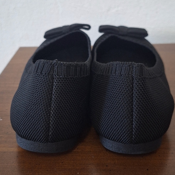 MIA Black Textile Slip-On Bow Pointed Toe Flats Size 6 - Picture 3 of 6